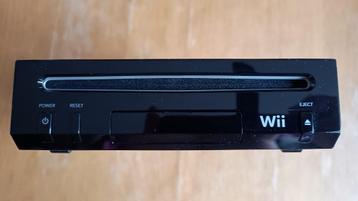 Nintendo Wii Zwart met kabels, controller en nunchuk
