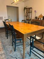 Grenen tafel met 6 stoelen, Ophalen, Gebruikt