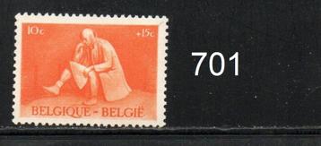 Timbre neuf ** Belgique N 701