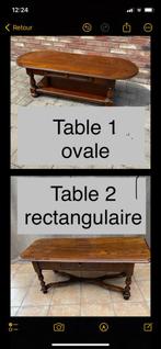 Table de salon 1 ovale ou 2 rectangulaire, Chêne, Ovale