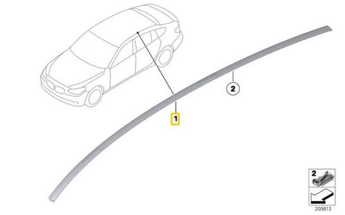 Dakrail daklijst dakdrager roof rail zwart rechts BMW 5 seri, Auto diversen, Dakdragers, Nieuw, Ophalen