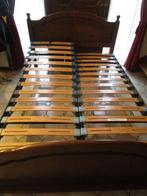 eiken bed met verstelbare kwaliteits lattenbodem, Ophalen, Verstelbaar, Bruin, Tweepersoons