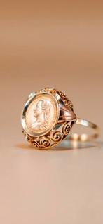 14 kr gouden muntring, Handtassen en Accessoires, Ringen, 18 tot 19, Verzenden, Zo goed als nieuw, Dame