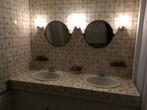 Spiegels rond kantelbaar retro vintage, Huis en Inrichting, Ophalen, Gebruikt, Rond, Minder dan 100 cm