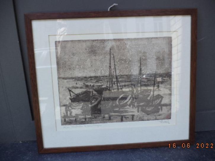 Aalst: Ets van Etienne BAUWENS, Aalsters kunstenaar. Zgan !, Antiek en Kunst, Kunst | Etsen en Gravures, Ophalen of Verzenden