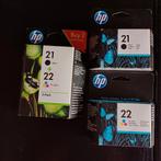 21 originele zwarte/22 drie-kleuren inktcartridges, 2-pack, Computers en Software, Printerbenodigdheden, Nieuw, Cartridge, HP