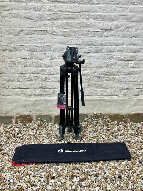 Manfrotto MVT502AM Videostatief + MVH500A Fluid Head + Tas, Audio, Tv en Foto, Fotografie | Statieven en Balhoofden, Zo goed als nieuw