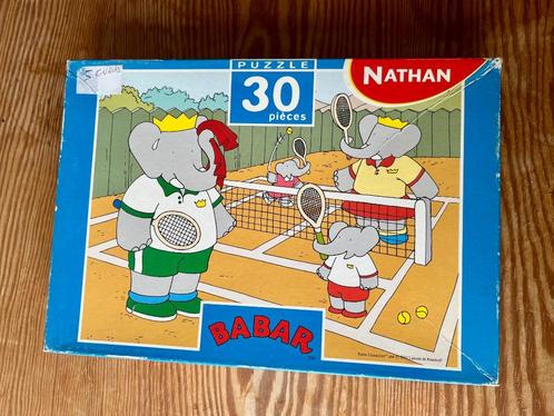 BABAR tennispuzzel-30 stukjes-Nathan-4 jaar en +, Kinderen en Baby's, Speelgoed | Kinderpuzzels, Zo goed als nieuw, 4 tot 6 jaar