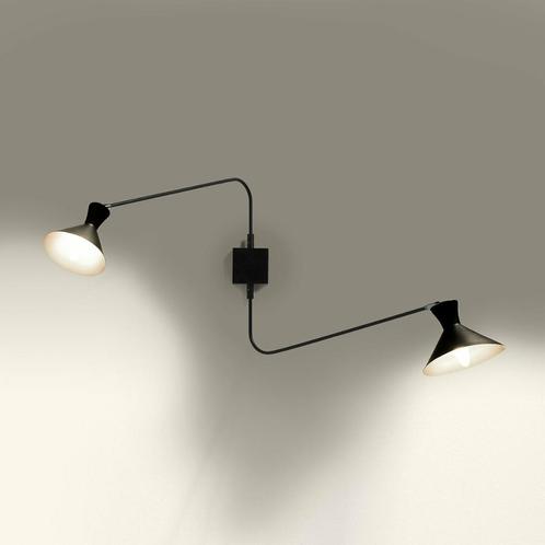 wandlamp 2 armen zwart, Huis en Inrichting, Lampen | Wandlampen, Zo goed als nieuw, Metaal, Ophalen