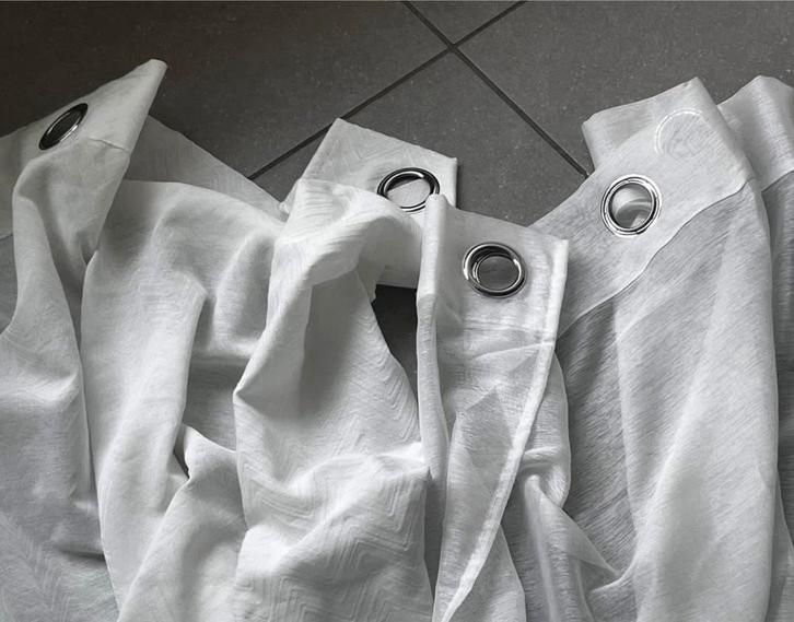 Vitragegordijn x2 Gordijnen x2, Huis en Inrichting, Stoffering | Gordijnen en Lamellen, Nieuw, Wit, Crème, Beige, Bruin, Ophalen