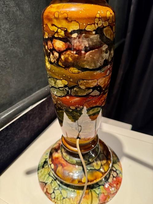 Glazen tafellamp geschilderd - NIEUWE PRIJS, Antiek en Kunst, Antiek | Glaswerk en Kristal, Ophalen