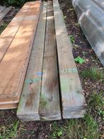 7 houten grenen balken, Doe-het-zelf en Bouw, Hout en Planken, Ophalen, Grenen, Geïmpregneerd