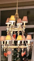Lustre en métal, Maison & Meubles, Enlèvement, Utilisé, Métal, Fer forgé blanc cassé