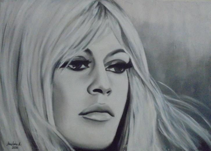 Brigitte Bardot schilderijen, Antiek en Kunst, Kunst | Schilderijen | Klassiek, Ophalen of Verzenden