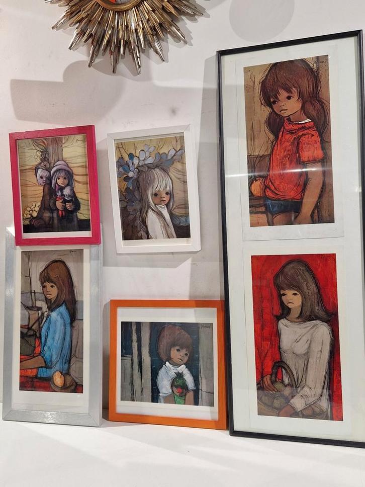 Set lot van 6 Jaklien Moerman in Kader . Nieuwstaat, Antiek en Kunst, Kunst | Litho's en Zeefdrukken, Ophalen