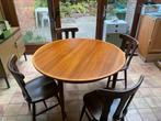 Uitschuifbare eettafel met 4 stoelen, Huis en Inrichting, Ophalen, Zo goed als nieuw