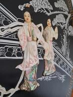 Chinees schilderij 4 gheisha- parelmoer reliëf, Ophalen