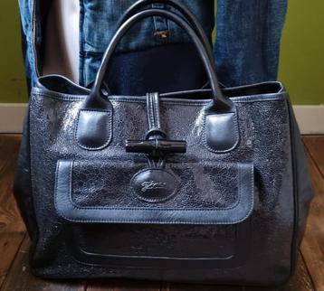 Sac Longchamp le Roseau en cuir noir, Enlèvement ou Envoi, Comme neuf, Noir