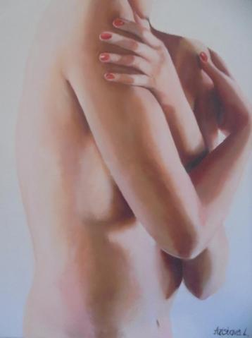 olieschilderij SHYNESS (60x80cm) beschikbaar voor biedingen