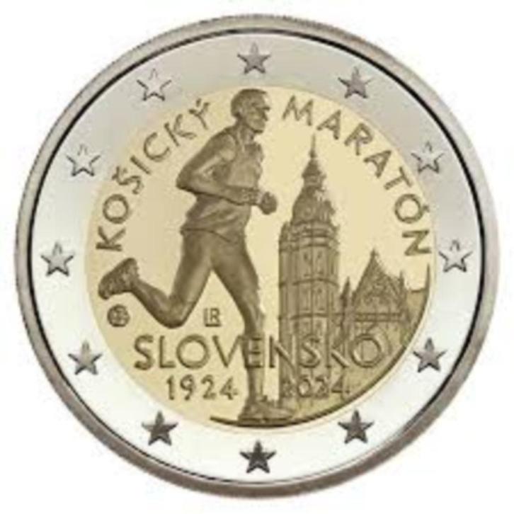 NIEUW 2 euro Slowakije 2024 'Marathon Kosice', Postzegels en Munten, Munten | Europa | Euromunten, Losse munt, 2 euro, Slowakije
