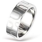 Edelstalen damesring met gegraveerd design - OP=OP!, Ophalen of Verzenden, Nieuw, IJzer of Staal, Dame