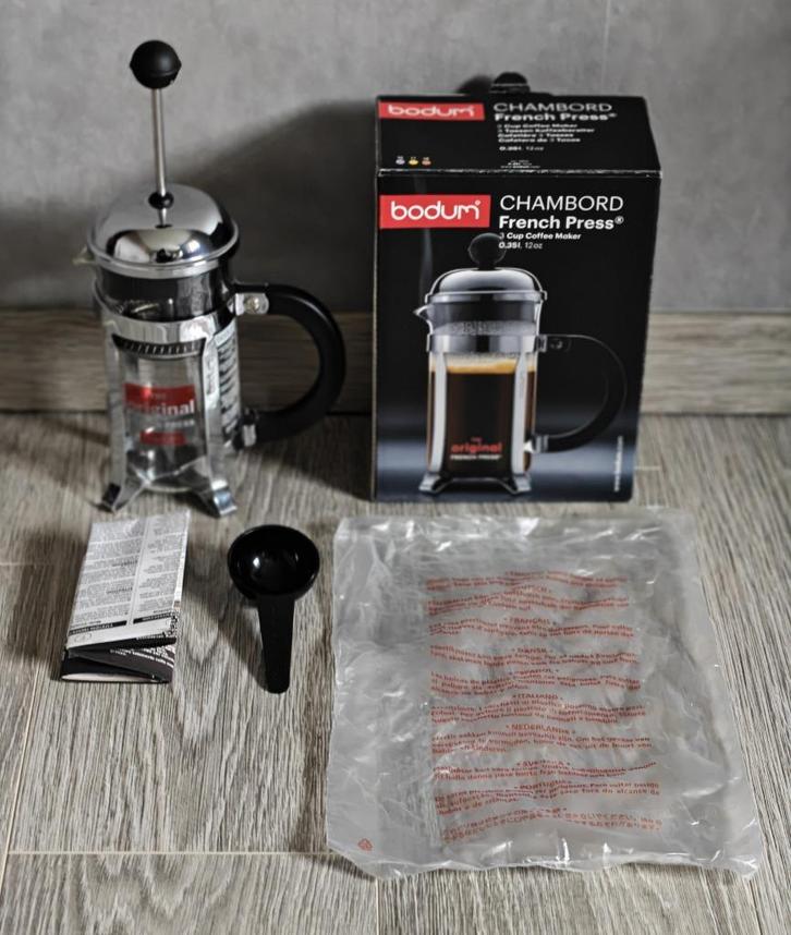 Bodum Chambord French Press Cafetière - Borocilicate glas, Elektronische apparatuur, Koffiezetapparaten, Nieuw, Gemalen koffie