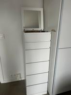 IKEA MALM Chest of 6 Drawers with Mirror – White, Ophalen, Gebruikt
