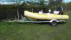 Rubberboot Apex 15 voet Rib op trailer met 50pk Mercury moto, Benzine, Buitenboordmotor, Polyester, Zo goed als nieuw