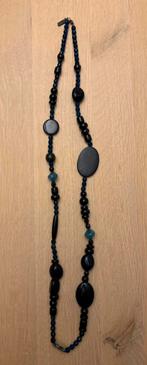 Zwarte lange houten parel van Les Cordes, Handtassen en Accessoires, Kettingen, Ophalen of Verzenden, Zo goed als nieuw, Blauw