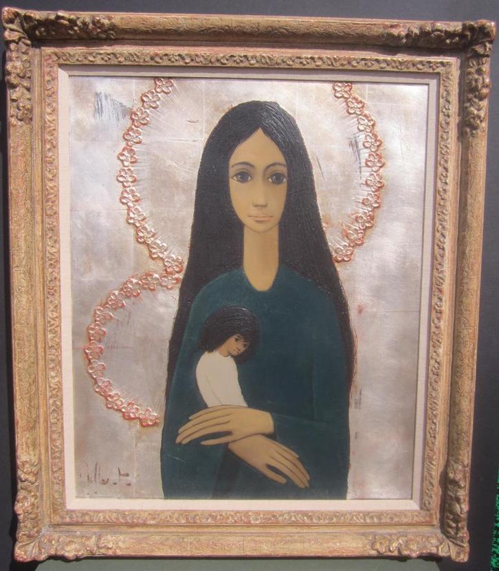 "Moeder en kind" - Jef Wauters, Antiek en Kunst, Kunst | Schilderijen | Klassiek, Ophalen