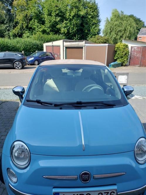 Fiat 500 Cabrio, Autos, Fiat, Particulier, Essence, Euro 6, Cabriolet, 3 portes, Boîte manuelle, Bleu, Beige, Autre, Enlèvement