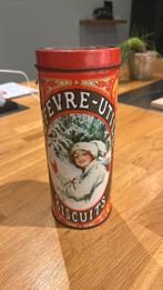 Boite en fer lefevre-utile biscuits, Ophalen of Verzenden, Gebruikt, Koek(jes)
