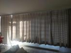 Beige gordijnen met gordijnbinder, Ophalen, Gebruikt, 200 cm of meer, Beige