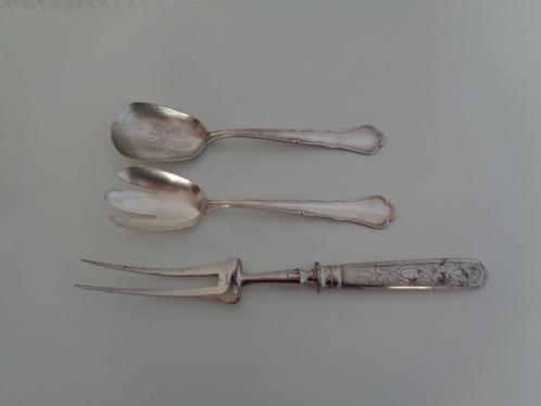 Couvert à salade ancien + 1 couvert viande ancien, Antiek en Kunst, Antiek | Bestek, Ophalen of Verzenden
