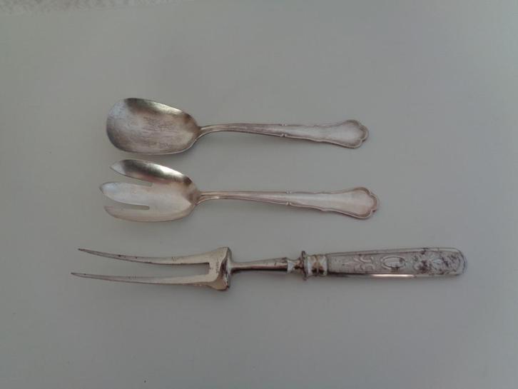 Couvert à salade ancien + 1 couvert viande ancien, Antiquités & Art, Antiquités | Couverts, Enlèvement ou Envoi