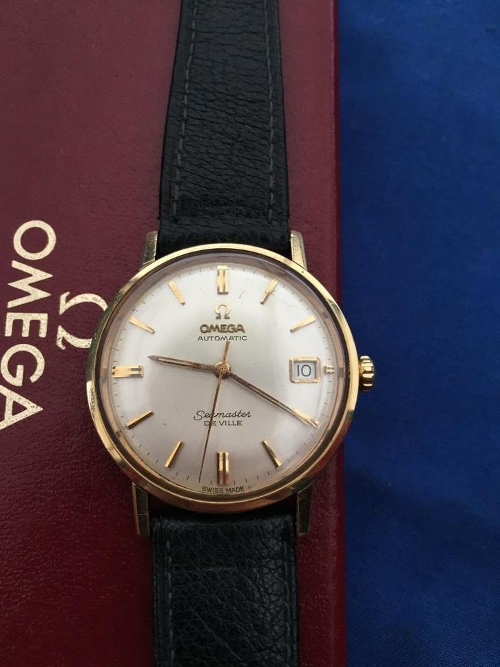Omega Seamaster De Ville Automatic Gouden Herenhorloge, Handtassen en Accessoires, Horloges | Heren, Zo goed als nieuw, Polshorloge