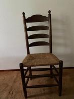 houten stoel met rieten zitting, Comme neuf, Bois, Klasiek, Brun
