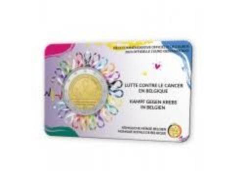 2 euro Belgie 2024: "strijd tegen kanker" in coincard, Postzegels en Munten, Munten | Europa | Euromunten, Losse munt, 2 euro