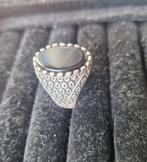 Zwart zilver ring, Ophalen of Verzenden, Zwart, Zilver