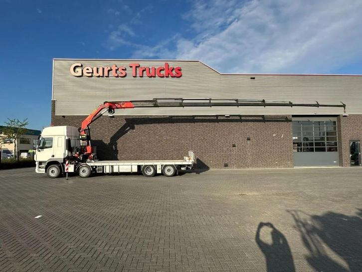 DAF CF 450 8X2 OPRIJWAGEN/MACHINE TRANSPORTER + PALFINGER PK, Auto's, Vrachtwagens, Te koop, DAF, Diesel, Euro 6, Automaat, Wit