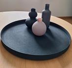 Zwarte metalen schaal Juntoo en deco, Ophalen, Zo goed als nieuw, Rond, Schaal