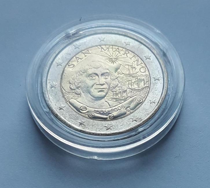 San Marino herdenkingsmunt  2 euro 2006 - Columbus - capsule, Postzegels en Munten, Munten | Europa | Euromunten, 2 euro, San Marino