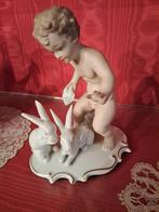 Porcelein Wallendorf - kind met konijn, Antiquités & Art, Antiquités | Porcelaine, Enlèvement