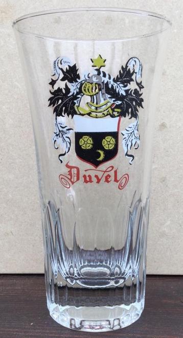 Bier brouwerij glas Duvel tulp embleem relief geribd, Enlèvement ou Envoi, Comme neuf
