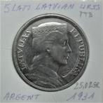 Munteenheid: Letland 5 lati 1931 zilver, Verzenden, Overige landen, Losse munt, Zilver