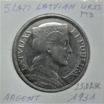 Munteenheid: Letland 5 lati 1931 zilver  beschikbaar voor biedingen