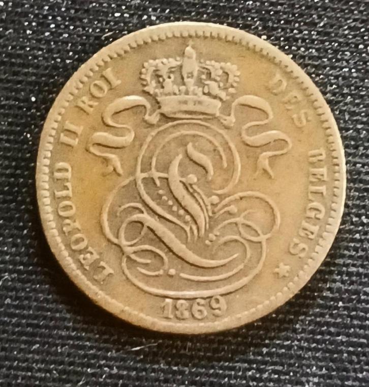 1 cent FR 1869 - Leopold II, Postzegels en Munten, Munten | België, Losse munt, Verzenden