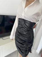 Sexy wet look shirt dress (size S/M/L) new, Maat 38/40 (M), Zwart, Nieuw, Boven de knie