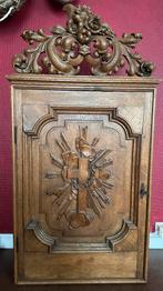 Eiken tabernakel met gebeeldhouwd barokke kopstuk, Antiek en Kunst, Ophalen