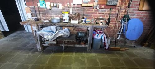 Antieken werkbank, Doe-het-zelf en Bouw, Werkbanken, Gebruikt, 170 cm of meer, Bankschroef, Ophalen